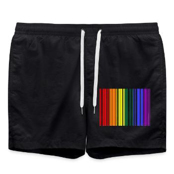 Code-barres arc-en-ciel - Short de bain - noir - Devant - AI Model Male 185 light (185cm)