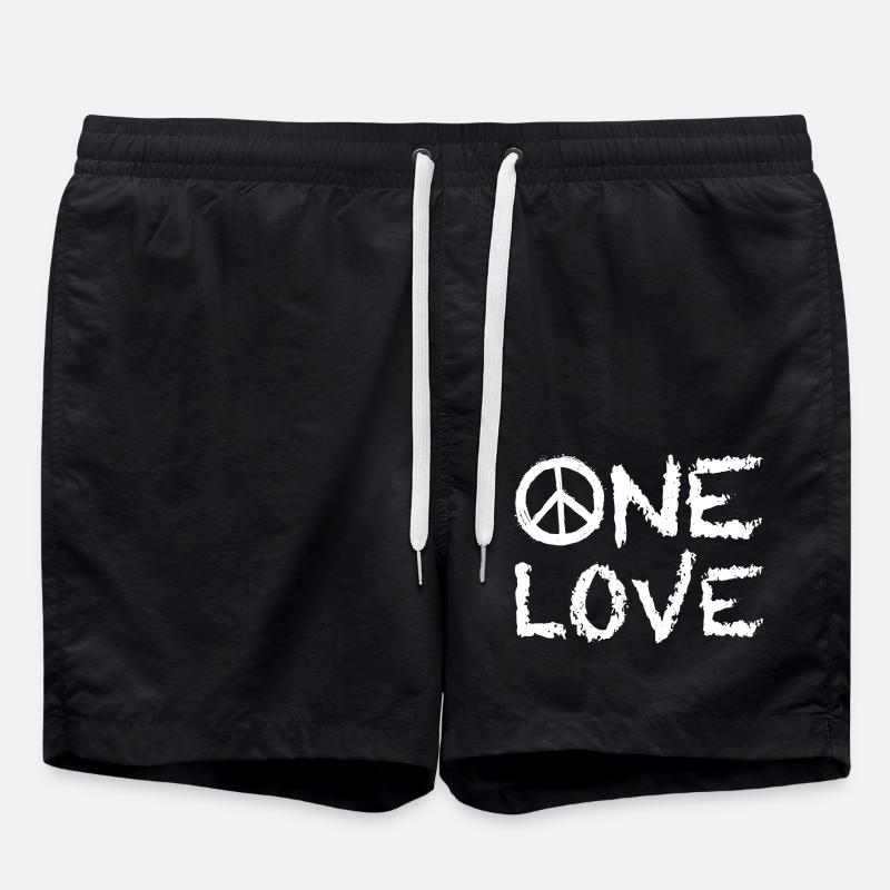 One Love Peace - Badeshorts - Schwarz