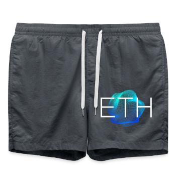 ETH Blockchain Kryptowährung - Badeshorts - Anthrazit - Vorne - AI Model Male 185 light (185cm)
