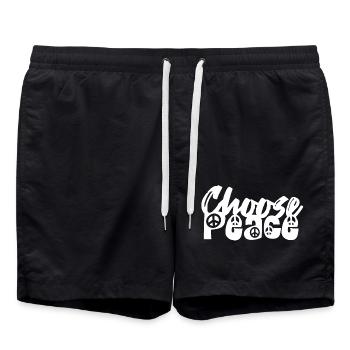 Choisissez Peace Vintage Peace Sign - Short de bain - noir - Devant - AI Model Male 185 light (185cm)