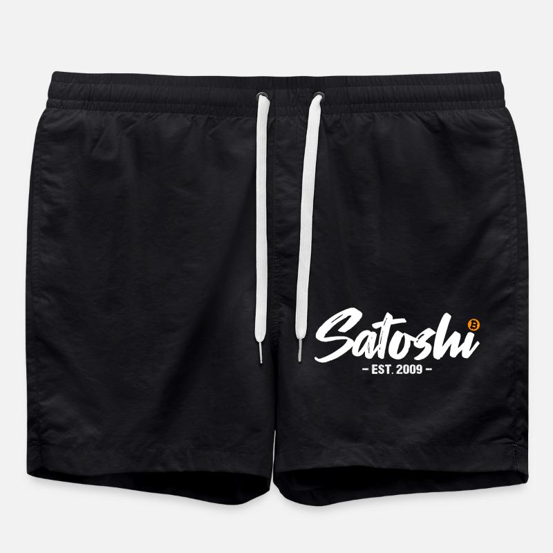 Satoshi est 2009 Bitcoin - Swim Trunks - black