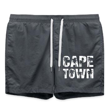 Cape Town Palmen Kapstadt - Badeshorts - Anthrazit - Vorne - AI Model Male 185 light (185cm)