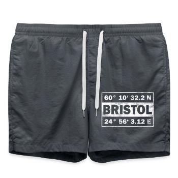 Bristol Coordonnées Ville Angleterre Bristol - Short de bain - charbon - Devant - AI Model Male 185 light (185cm)