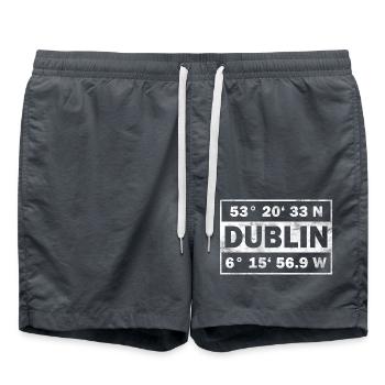 Dublin Coordonnées Irlande Dublin - Short de bain - charbon - Devant - AI Model Male 185 light (185cm)