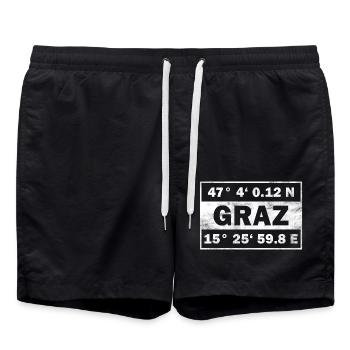 Coordonnées Graz Autriche Graz - Short de bain - noir - Devant - AI Model Male 185 light (185cm)