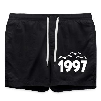 1997 Year Birthday Vintage 1997 - Swim Trunks - black - Front - AI Model Male 185 light (185cm)