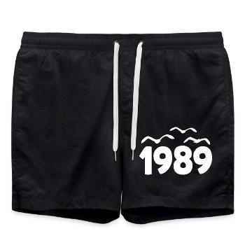 1989 Année Anniversaire Millésime 1989 - Short de bain - noir - Devant - AI Model Male 185 light (185cm)