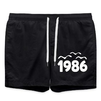 1986 Année Anniversaire Millésime 1986 - Short de bain - noir - Devant - AI Model Male 185 light (185cm)