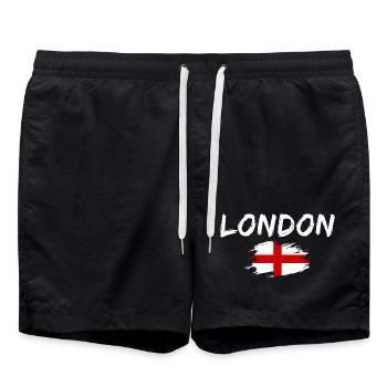 London England City of London - Swim Trunks - black - Front - AI Model Male 185 light (185cm)