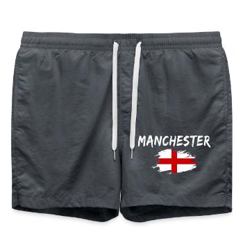 Manchester, Angleterre - Short de bain - charbon - Devant - AI Model Male 185 light (185cm)
