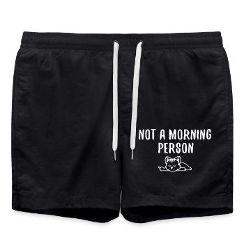 Not A Morning Person - Swim Trunks - black - Front - AI Model Male 185 light (185cm)