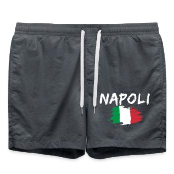 Napoli Italien Flagge Neapel - Badeshorts - Anthrazit - Vorne - AI Model Male 185 light (185cm)