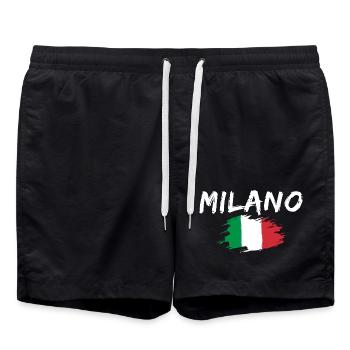 Milano Italy Flag Milan - Swim Trunks - black - Front - AI Model Male 185 light (185cm)
