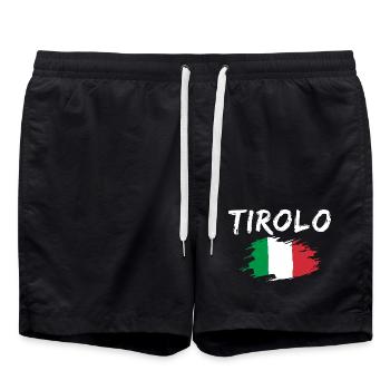 Tirolo Italy Flag South Tyrol - Swim Trunks - black - Front - AI Model Male 185 light (185cm)
