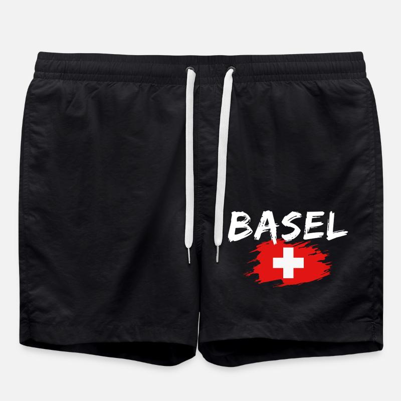 Bâle, Suisse, Drapeau - Short de bain - noir