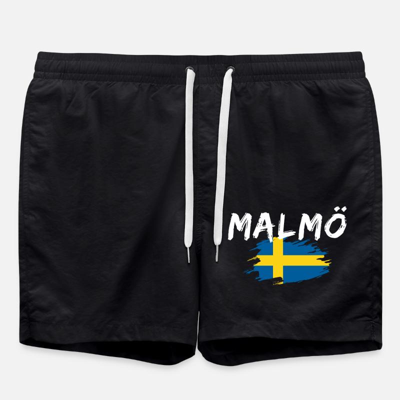 Malmö Drapeau Suède - Short de bain - noir