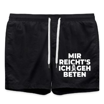 Mir reicht's, ich geh beten - Religion - Spruch - Badeshorts - Schwarz - Vorne - AI Model Male 185 light (185cm)