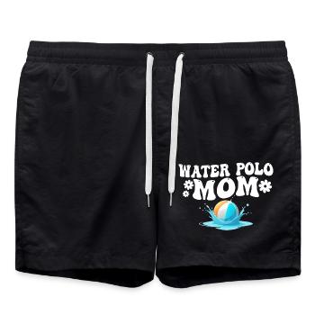 Water Polo Mom Retro & Groovy Water Polo Mom - Short de bain - noir - Devant - AI Model Male 185 light (185cm)