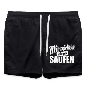 Mir reicht's ich geh saufen - Spruch - Badeshorts - Schwarz - Vorne - AI Model Male 185 light (185cm)