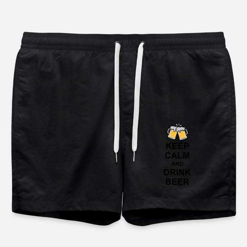 Keep Calm Drink Beer - Swim Trunks - black