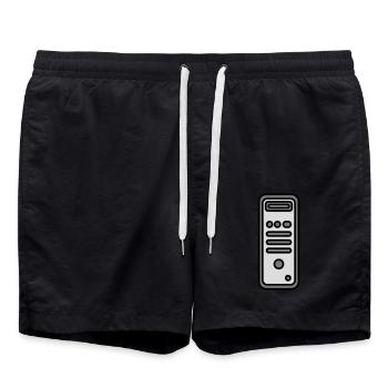 Gehäuse Computer Tower Icon - Badeshorts - Schwarz - Vorne - AI Model Male 185 light (185cm)