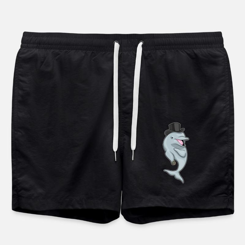 Dolphin Groom Wedding Ring - Swim Trunks - black