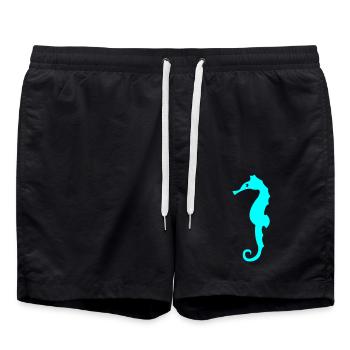 Silhouette d’hippocampe - Short de bain - noir - Devant - AI Model Male 185 light (185cm)