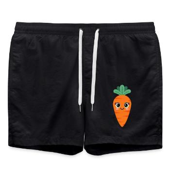 Carotte sucrée - Carotte Kawaii - Short de bain - noir - Devant - AI Model Male 185 light (185cm)