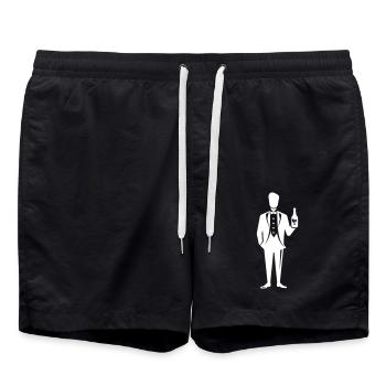 Bräutigam Hochzeit Junggeselle - Badeshorts - Schwarz - Vorne - AI Model Male 185 light (185cm)