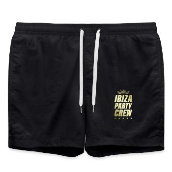 Ibiza Party Crew Gold - Swim Trunks - black - Front - AI Model Male 185 light (185cm)