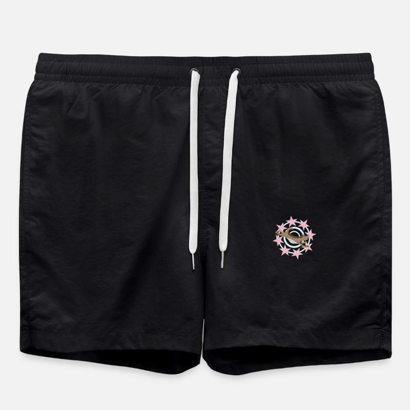 Emmana mit rosa Sternen - Badeshorts - Schwarz
