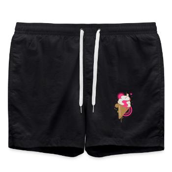Un cône de crème glacée - Short de bain - noir - Devant - AI Model Male 185 light (185cm)