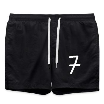 7 Numéro sept numéro blanc anniversaire - Short de bain - noir - Devant - AI Model Male 185 light (185cm)