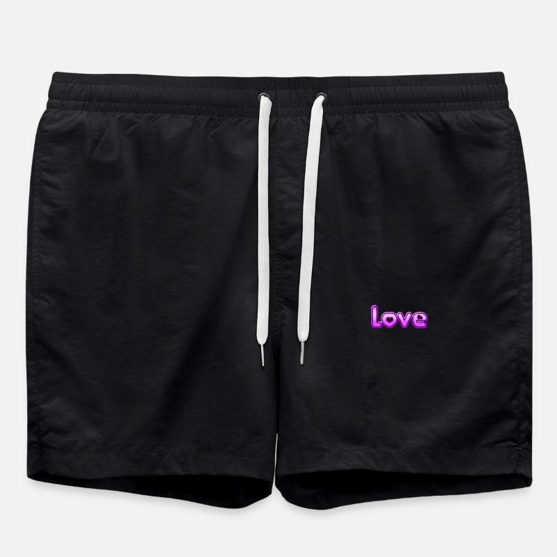 Text Love - Badeshorts - Schwarz