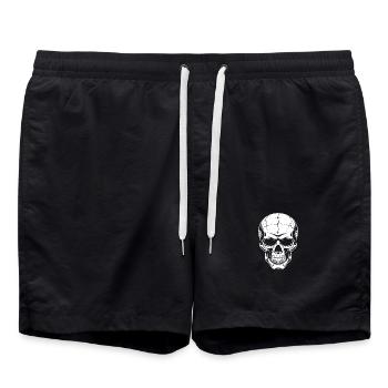 Grand crâne souriant. Motif pour amis gothiques - Short de bain - noir - Devant - AI Model Male 185 light (185cm)