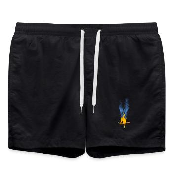 Flamme de ski acrobatique - Short de bain - noir - Devant - AI Model Male 185 light (185cm)