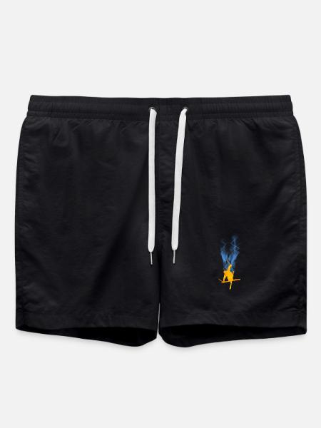 Freestyle ski flame - Swim Trunks - black