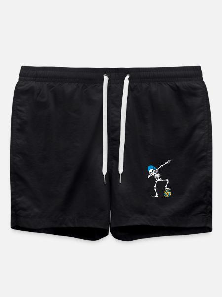DAB DABBING skeleton Water polo Halloween - Swim Trunks - black