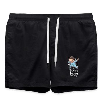 Gender Reveal Team Boy Baby Shower - Short de bain - noir - Devant - AI Model Male 185 light (185cm)