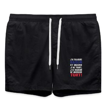 J'ai toujours raison et j'ai raison d'avoir tort - Short de bain - noir - Devant - AI Model Male 185 light (185cm)