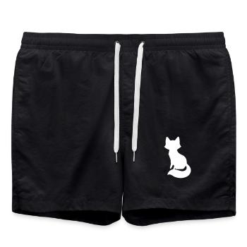 Conception ludique de la silhouette du renard - Short de bain - noir - Devant - AI Model Male 185 light (185cm)