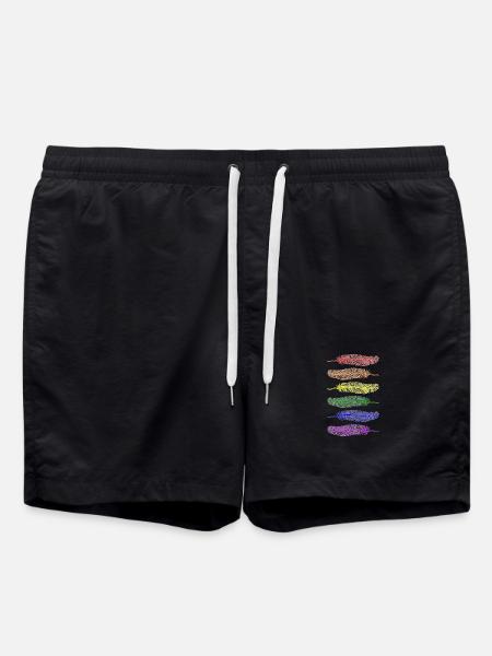 Feathers Rainbow - Swim Trunks - black