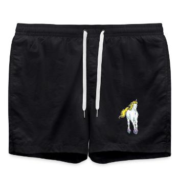Einhorn Eislaufen Schlittschuhe - Swim Trunks - black - Front - AI Model Male 185 light (185cm)