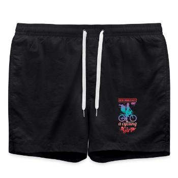 Never underestimate a cyclist girl - Swim Trunks - black - Front - AI Model Male 185 light (185cm)