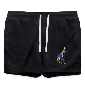 Chanteur girafe Chant au micro - Short de bain - noir - Devant - AI Model Male 185 light (185cm)