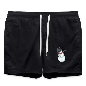 Danse hip-hop de Noël Snowman - Short de bain - noir - Devant - AI Model Male 185 light (185cm)