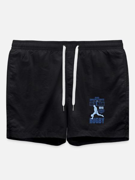 Never underestimate old rugby players - Swim Trunks - black