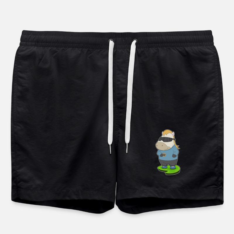 Pferd Donut - Badeshorts - Schwarz