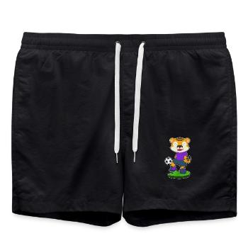 Tiger Fußballspieler Fußball - Badeshorts - Schwarz - Vorne - AI Model Male 185 light (185cm)