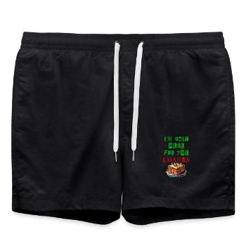 Je suis juste là pour les lasagnes - Short de bain - noir - Devant - AI Model Male 185 light (185cm)